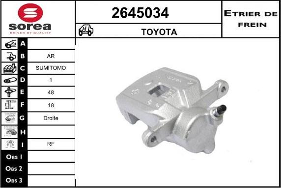 EAI 2645034 - Тормозной суппорт autospares.lv