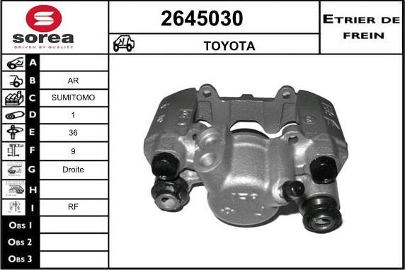 EAI 2645030 - Тормозной суппорт autospares.lv