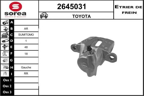 EAI 2645031 - Тормозной суппорт autospares.lv