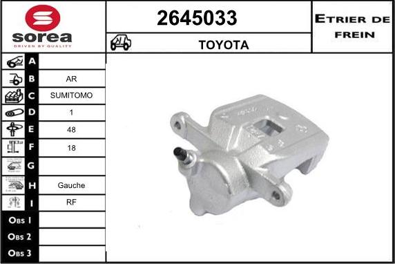 EAI 2645033 - Тормозной суппорт autospares.lv