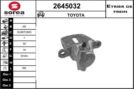 EAI 2645032 - Тормозной суппорт autospares.lv