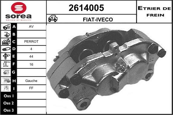 EAI 2614005 - Тормозной суппорт autospares.lv