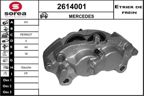 EAI 2614001 - Тормозной суппорт autospares.lv