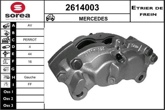 EAI 2614003 - Тормозной суппорт autospares.lv