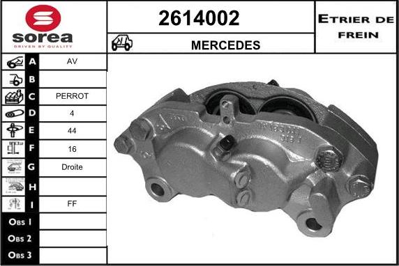 EAI 2614002 - Тормозной суппорт autospares.lv