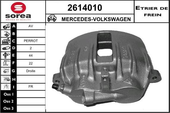 EAI 2614010 - Тормозной суппорт autospares.lv