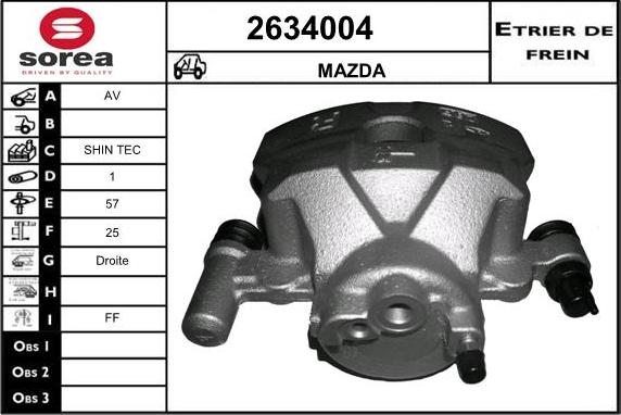 EAI 2634004 - Тормозной суппорт autospares.lv