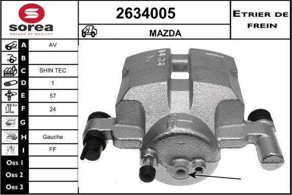 EAI 2634005 - Тормозной суппорт autospares.lv