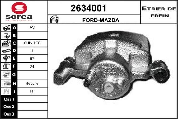 EAI 2634001 - Тормозной суппорт autospares.lv