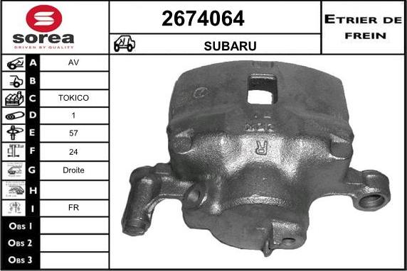 EAI 2674064 - Тормозной суппорт autospares.lv