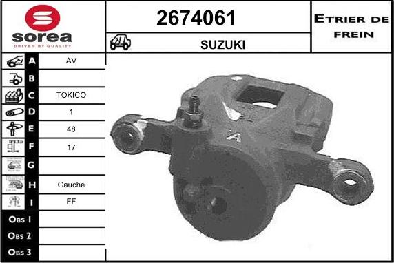 EAI 2674061 - Тормозной суппорт autospares.lv