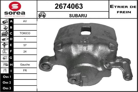 EAI 2674063 - Тормозной суппорт autospares.lv