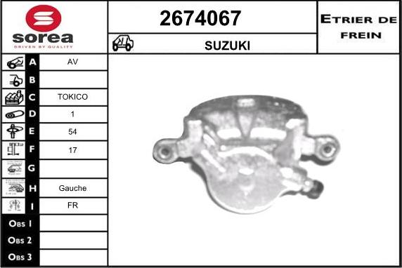 EAI 2674067 - Тормозной суппорт autospares.lv