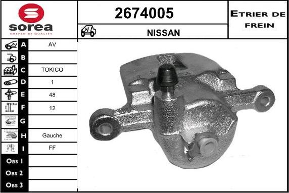 EAI 2674005 - Тормозной суппорт autospares.lv