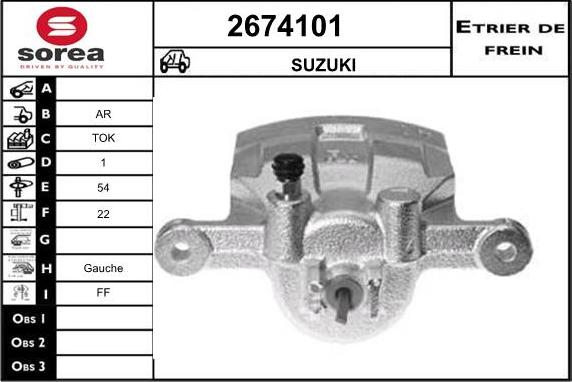 EAI 2674101 - Тормозной суппорт autospares.lv