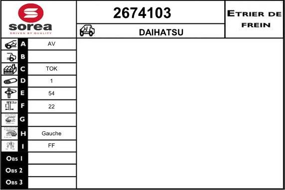 EAI 2674103 - Тормозной суппорт autospares.lv