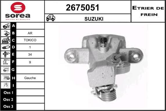 EAI 2675051 - Тормозной суппорт autospares.lv