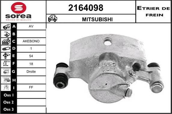 EAI 2164098 - Тормозной суппорт autospares.lv