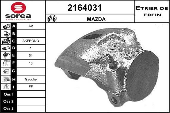 EAI 2164031 - Тормозной суппорт autospares.lv