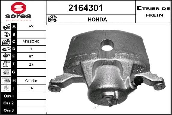 EAI 2164301 - Тормозной суппорт autospares.lv