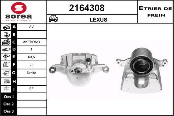 EAI 2164308 - Тормозной суппорт autospares.lv