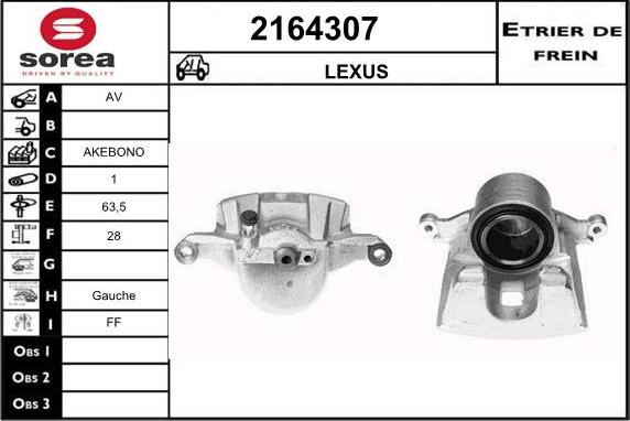 EAI 2164307 - Тормозной суппорт autospares.lv