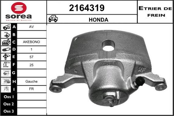 EAI 2164319 - Тормозной суппорт autospares.lv