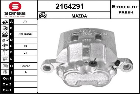 EAI 2164291 - Тормозной суппорт autospares.lv