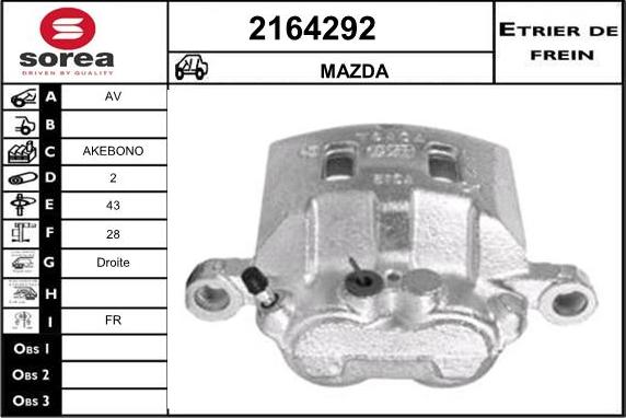 EAI 2164292 - Тормозной суппорт autospares.lv