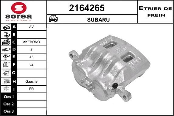 EAI 2164265 - Тормозной суппорт autospares.lv