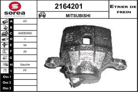 EAI 2164201 - Тормозной суппорт autospares.lv