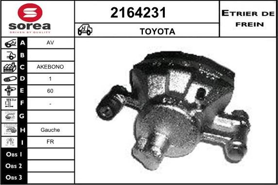 EAI 2164231 - Тормозной суппорт autospares.lv