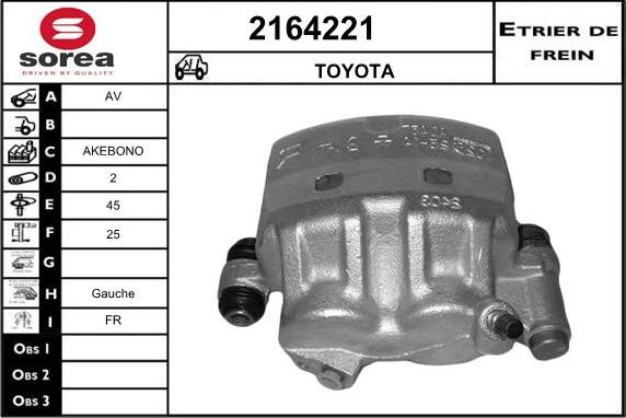 EAI 2164221 - Тормозной суппорт autospares.lv