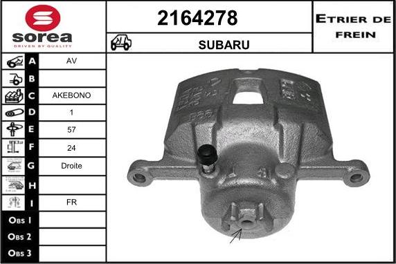 EAI 2164278 - Тормозной суппорт autospares.lv