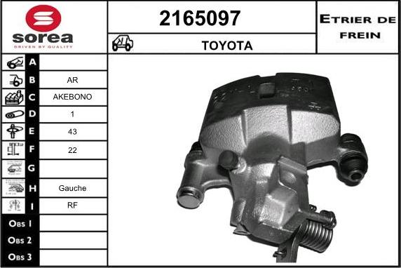 EAI 2165097 - Тормозной суппорт autospares.lv