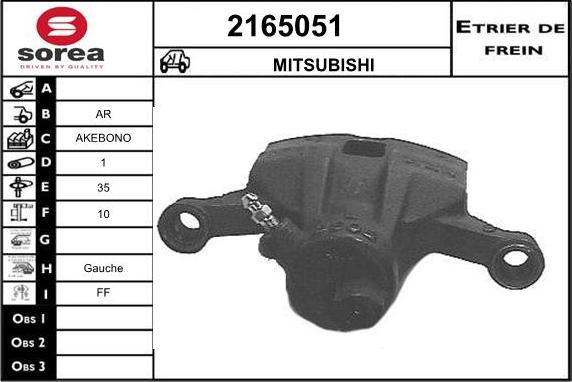 EAI 2165051 - Тормозной суппорт autospares.lv