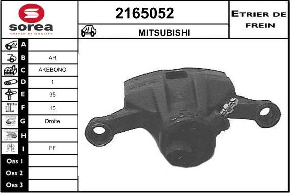 EAI 2165052 - Тормозной суппорт autospares.lv