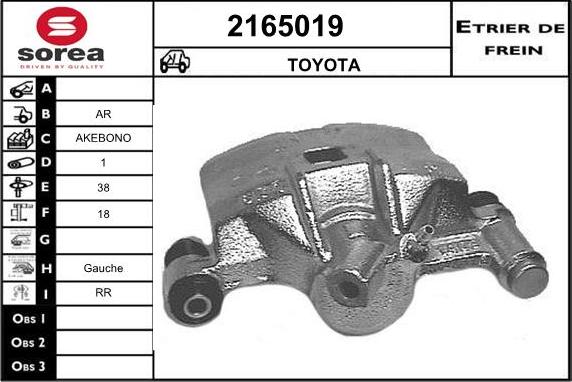 EAI 2165019 - Тормозной суппорт autospares.lv