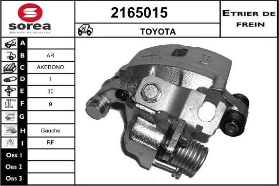 EAI 2165015 - Тормозной суппорт autospares.lv