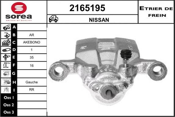 EAI 2165195 - Тормозной суппорт autospares.lv