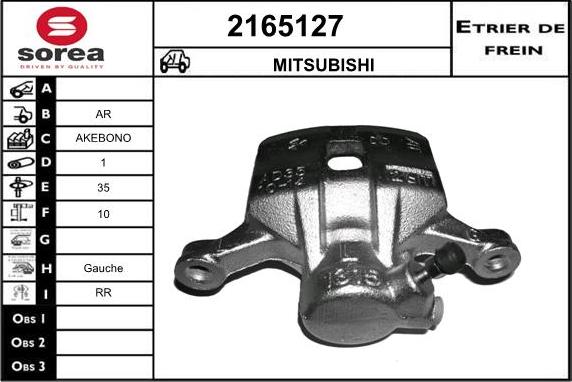 EAI 2165127 - Тормозной суппорт autospares.lv