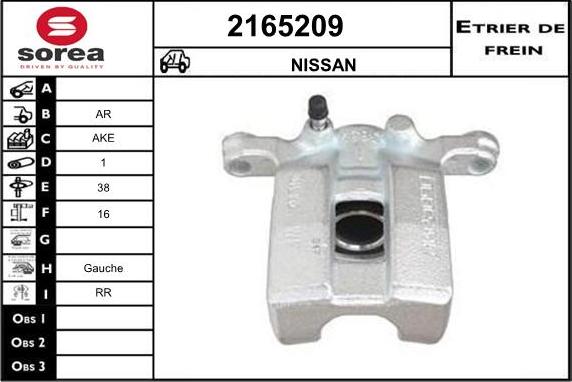 EAI 2165209 - Тормозной суппорт autospares.lv