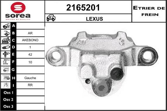 EAI 2165201 - Тормозной суппорт autospares.lv