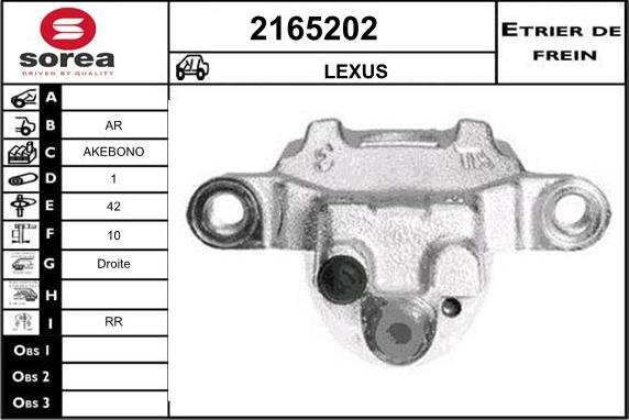 EAI 2165202 - Тормозной суппорт autospares.lv