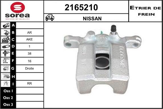 EAI 2165210 - Тормозной суппорт autospares.lv