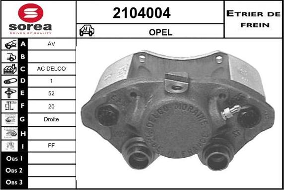 EAI 2104004 - Тормозной суппорт autospares.lv