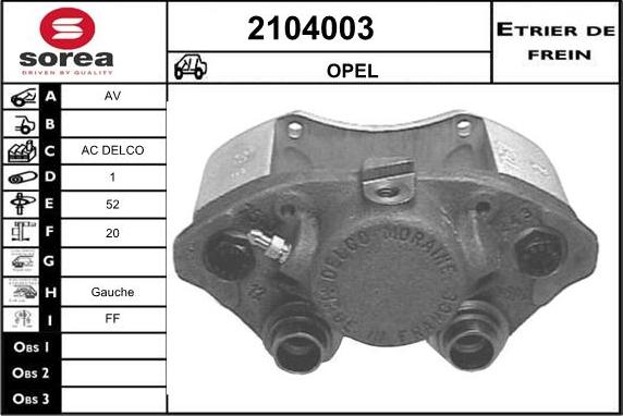 EAI 2104003 - Тормозной суппорт autospares.lv