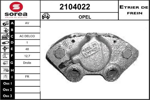 EAI 2104022 - Тормозной суппорт autospares.lv