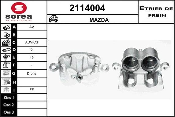 EAI 2114004 - Тормозной суппорт autospares.lv