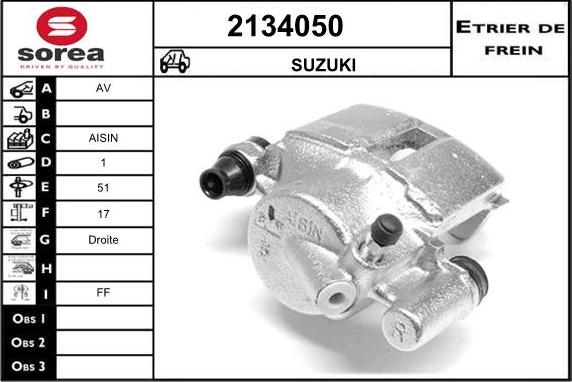 EAI 2134050 - Тормозной суппорт autospares.lv